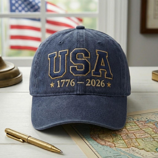 Embroidered 250th USA 1776-2026 Anniversary United State Hat