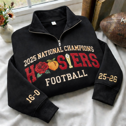 Embroidered Hoosiers Champs 25/26 Quarter-Zip Sweatshirt, Hoodie Sweatshirt T-Shirt