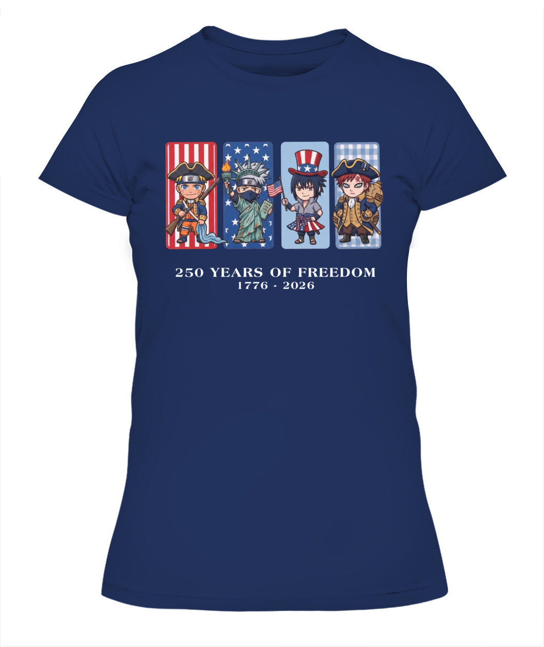 Naruto 250 Years of Freedom 1776–2026 Patriotic Printed Graphic Hoodie Sweatshirt T-Shirt