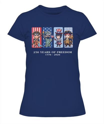 Naruto 250 Years of Freedom 1776–2026 Patriotic Printed Graphic Hoodie Sweatshirt T-Shirt