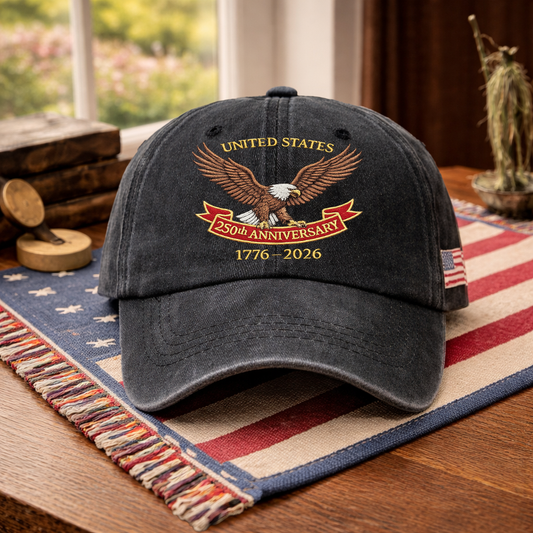 Embroidered 250th USA Independence Day Dyed Cap