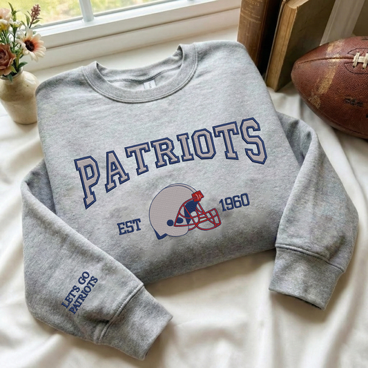 Embroidered Patriots EST.1960 Quarter-Zip Sweatshirt, Hoodie Sweatshirt T-Shirt