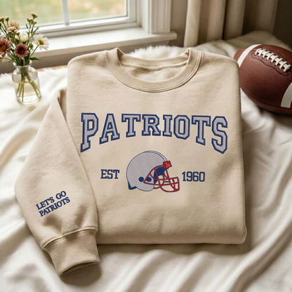 Embroidered Patriots EST.1960 Quarter-Zip Sweatshirt, Hoodie Sweatshirt T-Shirt