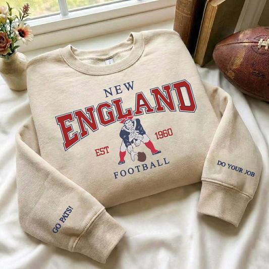 Embroidered New England Football Go Pats Quarter-Zip Sweatshirt, Hoodie Sweatshirt T-Shirt