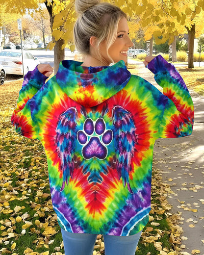 Rainbow Rainbow Psychedelic Pawprint Mirage Hoodie Sweatshirt T-Shirt
