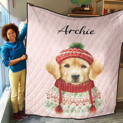 Personalized Pup In Ugly Sweater Custom Quilt