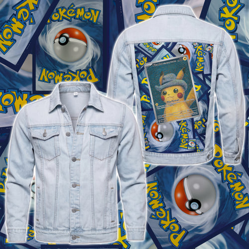 PKM Pikachu Custom Lightweight Denim Jacket