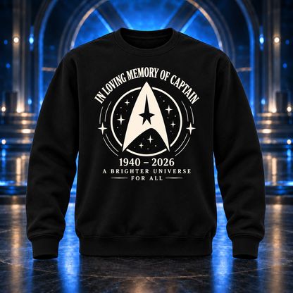 In Loving Memory Of Captain Hoodie, Black Graphic Pullover