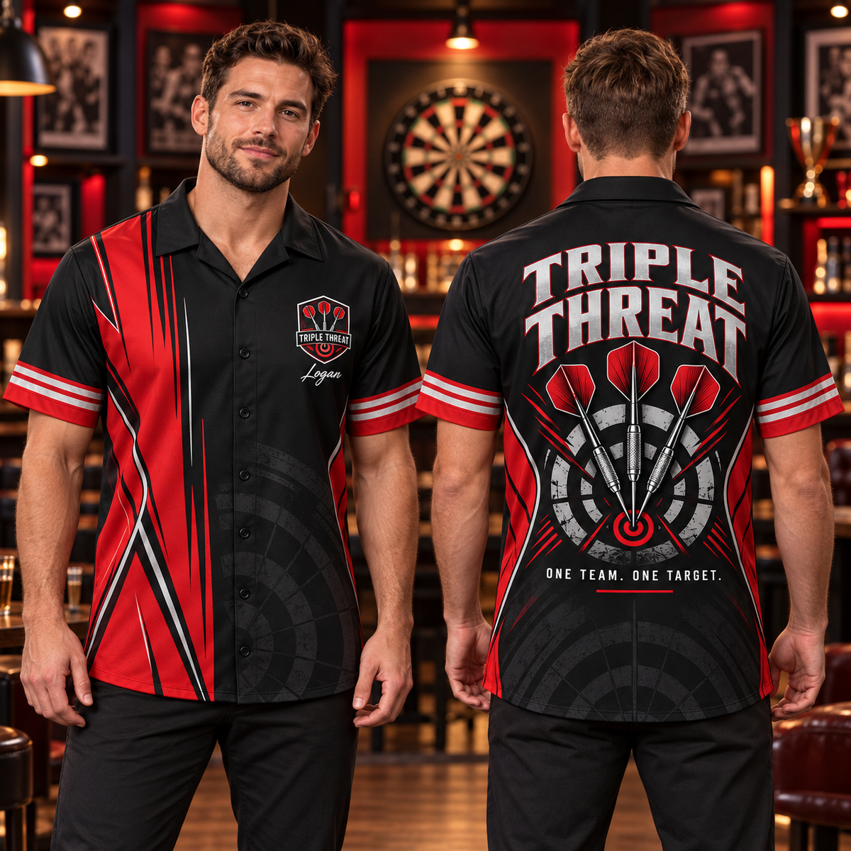 Custom Retro Darts Shirt | Personalized Team Name & Player Name