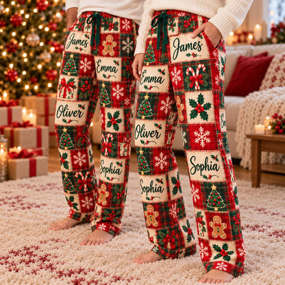 Personalized Christmas Lounge Pants with Family Names