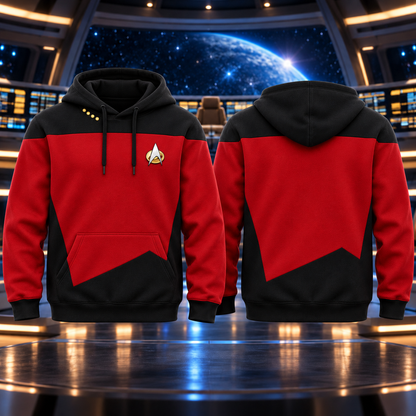 Star Trek Inspired Command Uniform T-Shirt, Red and Black Captain Style