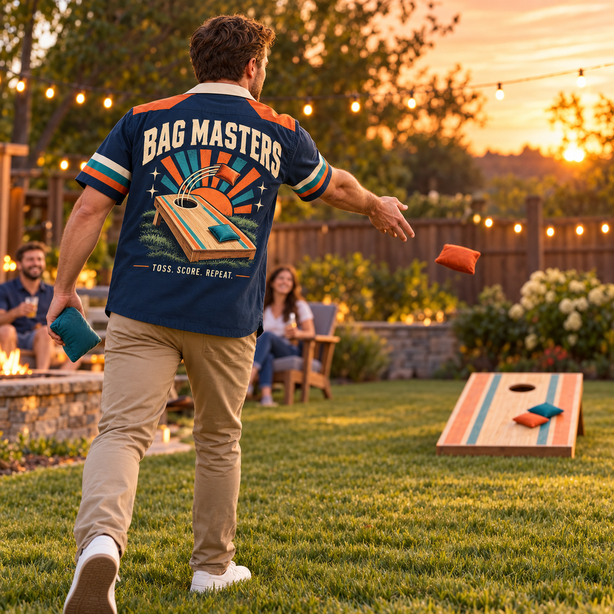 Custom Retro Cornhole Shirt | Personalized Team Name & Player Name