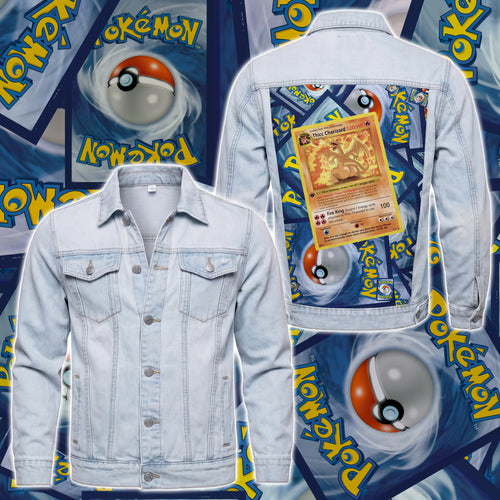 PKM Thicc Charizard Custom Lightweight Denim Jacket