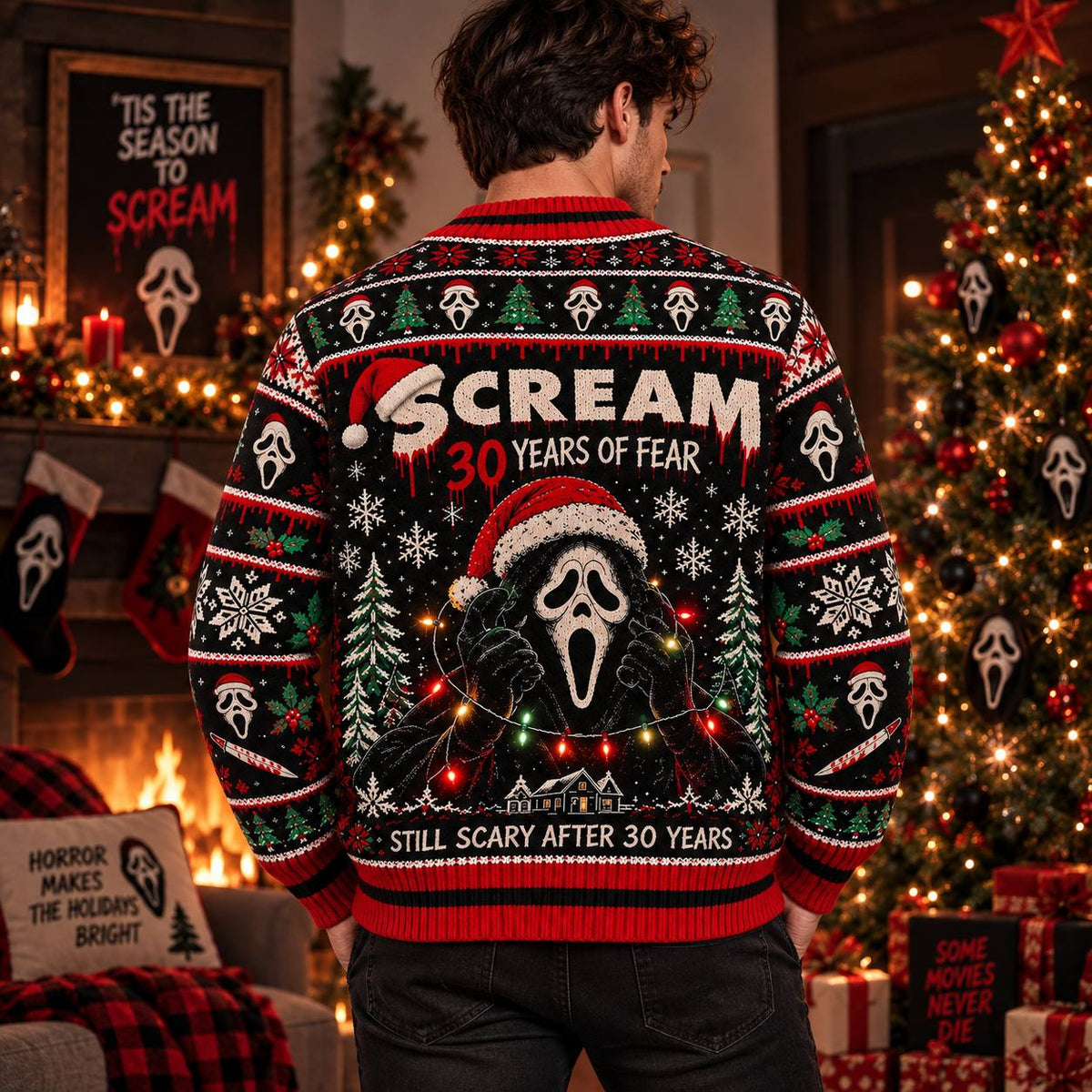 Christmas Scream 30th Anniversary Ugly Cardigan