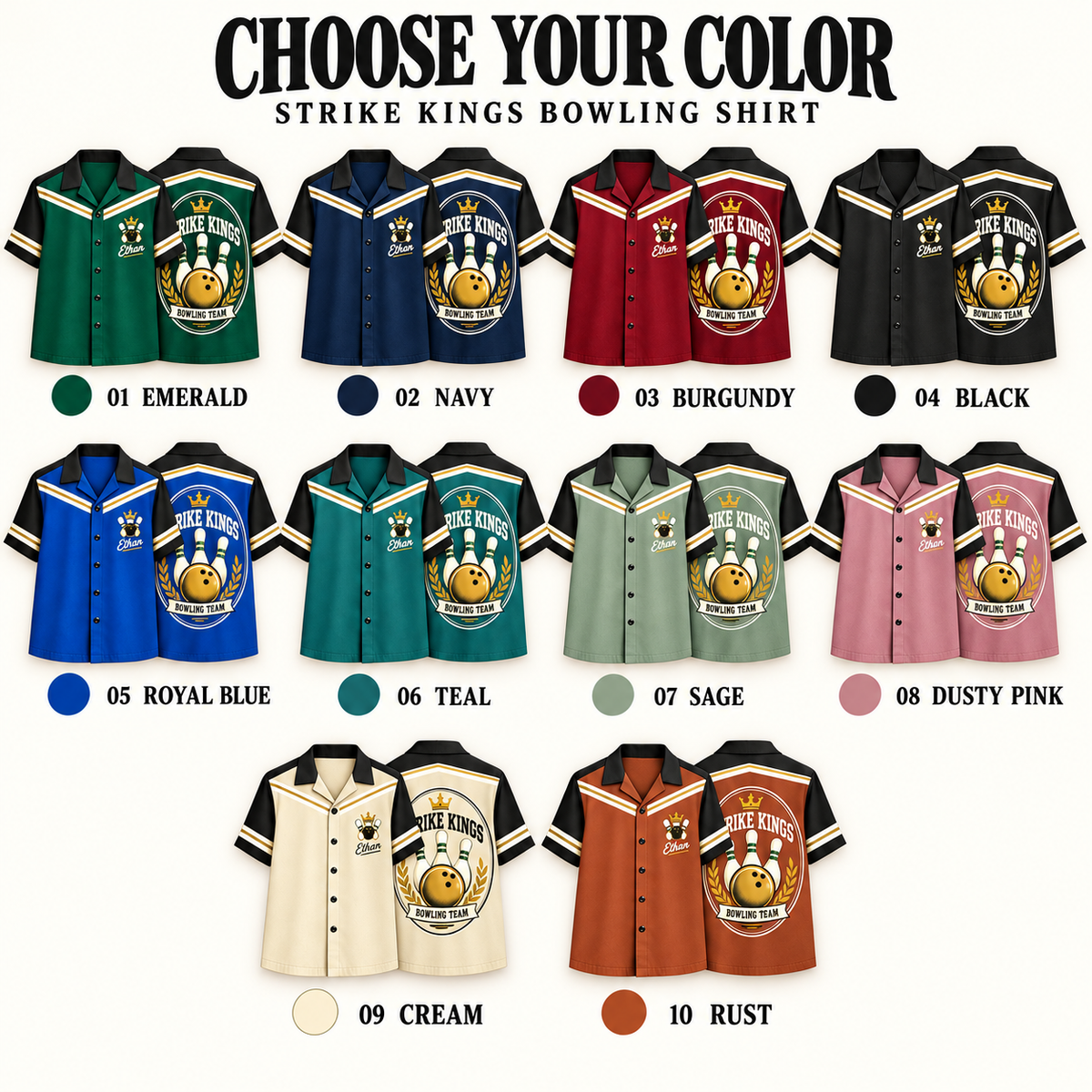 Custom Retro Bowling Shirt | Personalized Team Name & Player Name