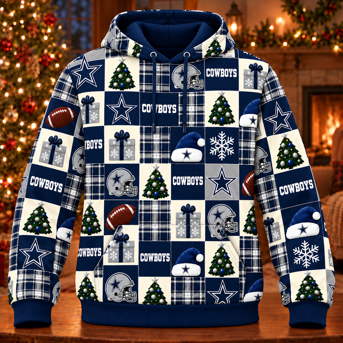 Personalized Cowboys Christmas Sweatshirt and Lounge Pants