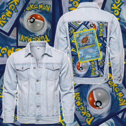 PKM Thicc Blastoise Custom Lightweight Denim Jacket