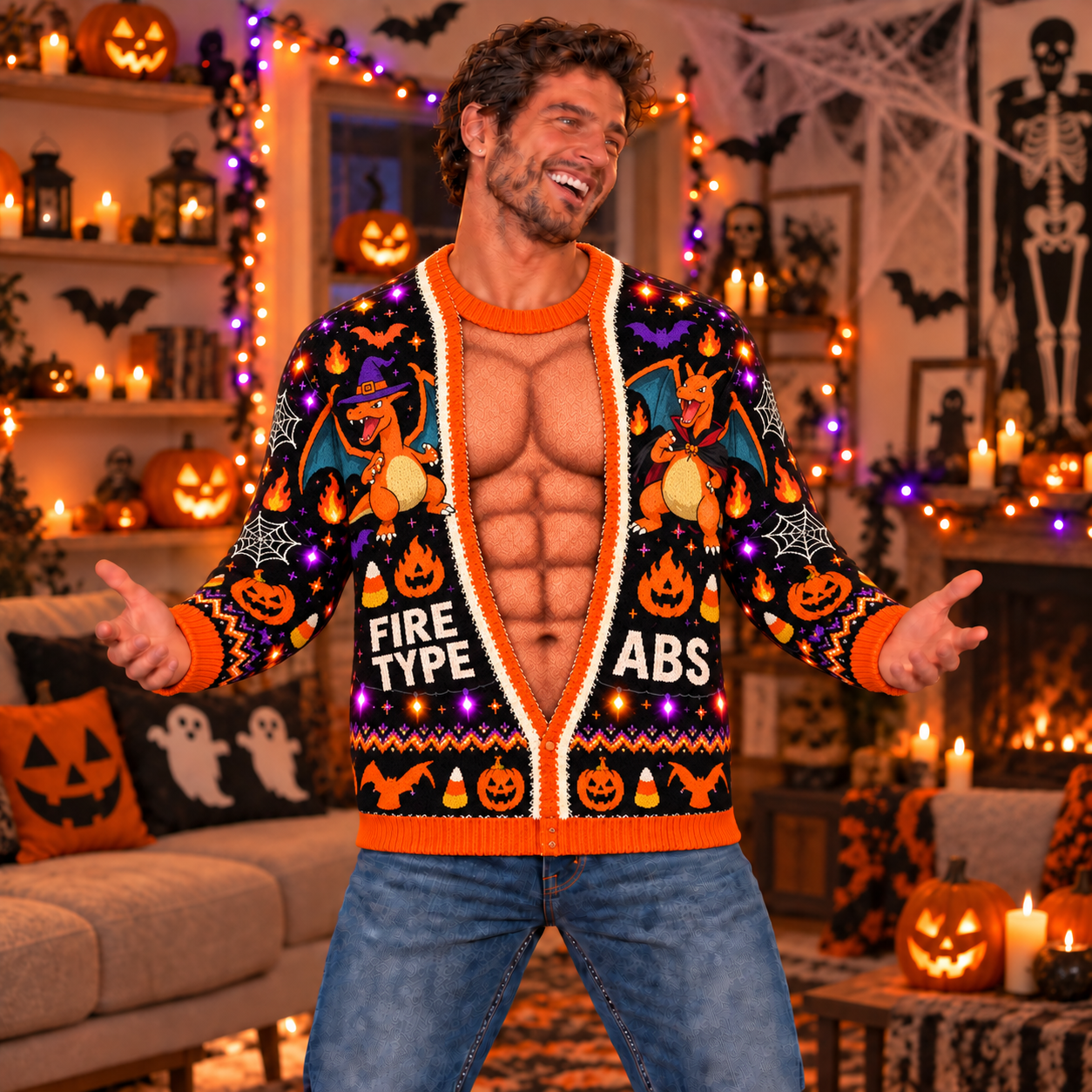 Halloween PKM Funny Trick Or Burn Ugly Sweatshirt