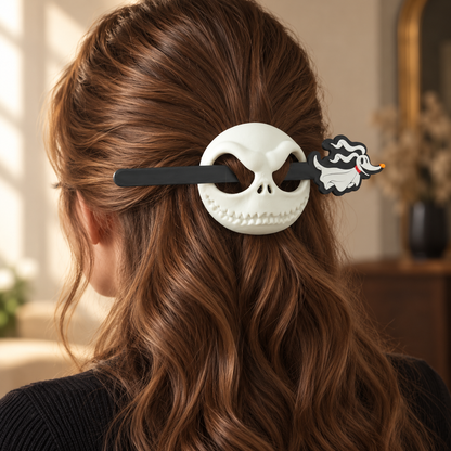 Jack Skellington & Zero Hair Slide with Hair Stick – Nightmare Before Christmas Inspired Hair Accessory