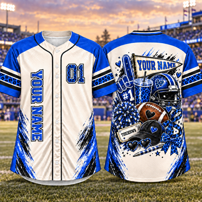 Personalized Football Bow Jersey – Custom Name, Number & Team Colors
