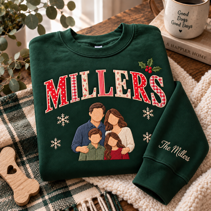 Personalized Christmas Family Photo & Name Sweatshirt