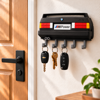 BMW M3 E30 Key Holder, Back to the Future Inspired Wall Key Rack, 3D Printed Car Key Holder