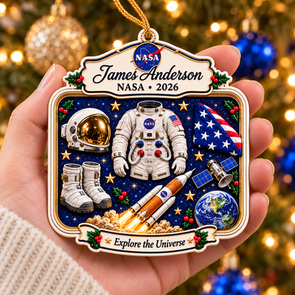 Personalized 3D Raised Acrylic NASA Custom Name Ornament