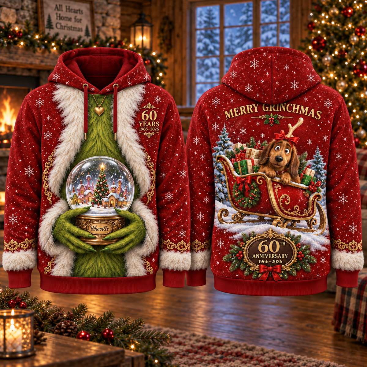 Christmas 60th Anniversary AOP T-Shirt Sweatshirt Hoodie