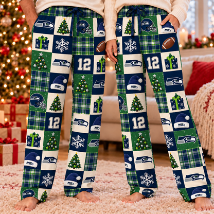 Personalized Custom Football Team Christmas Lounge Pants