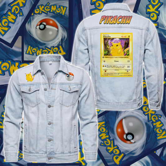 PKM Pikachu Custom Lightweight Denim Jacket