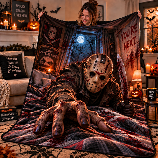 Halloween Jason Custom Fleece Blanket