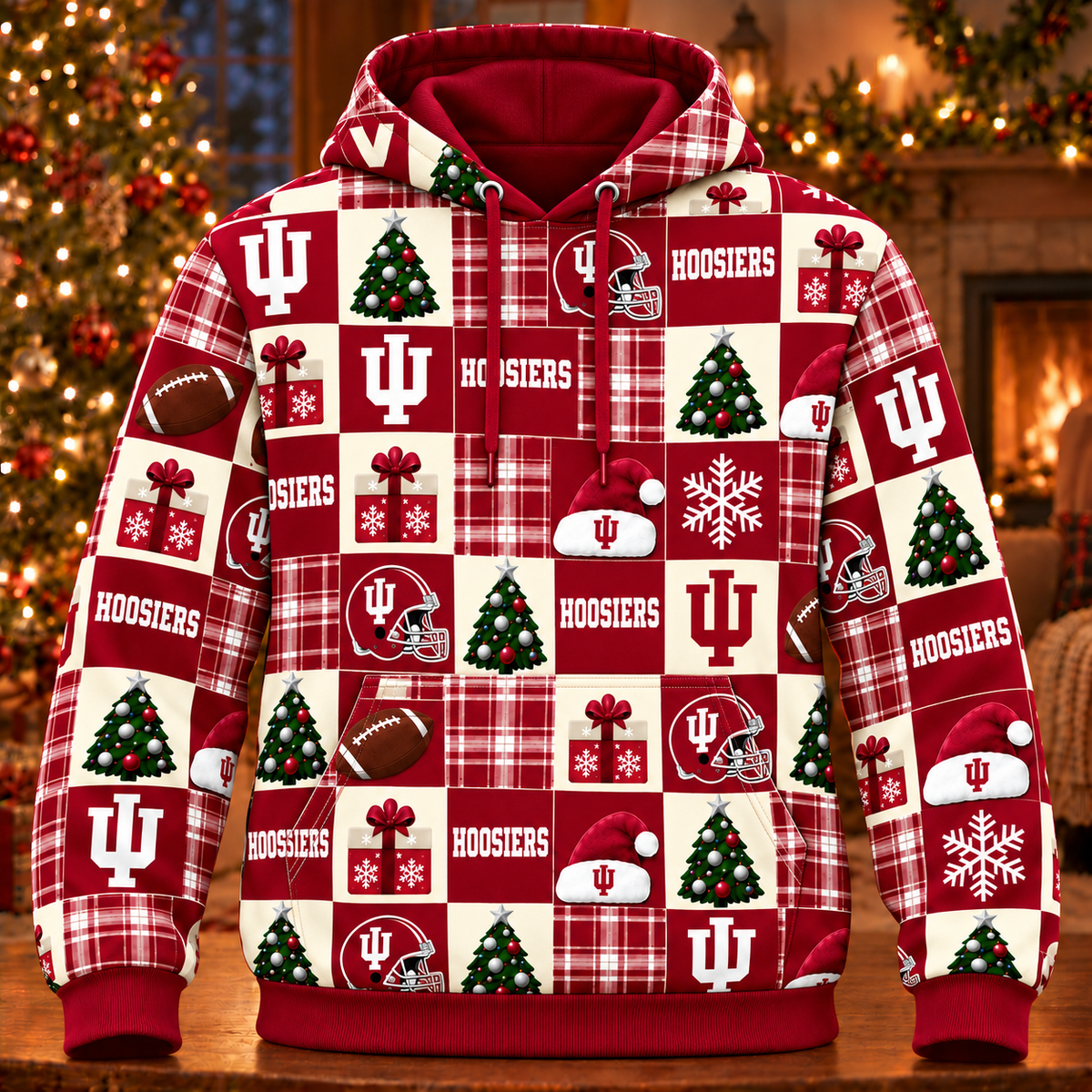 Personalized Hoosiers Christmas Sweatshirt and Lounge Pants