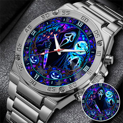 Halloween Neon Ghost Face Custom Watch