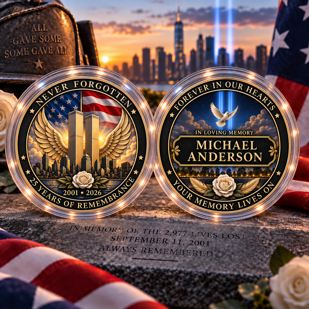 Custom Name Your Memory Lives On Printed Commemorative Coin – Limited Edition