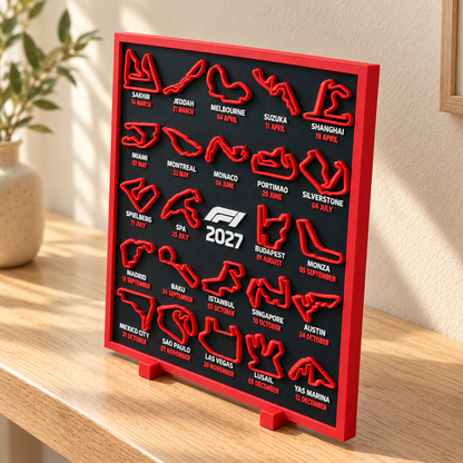 2027 F1 Inspired Circuit Display Board, 3D Printed Race Track Art, Motorsport Desk Decor, Racing Fan Gift