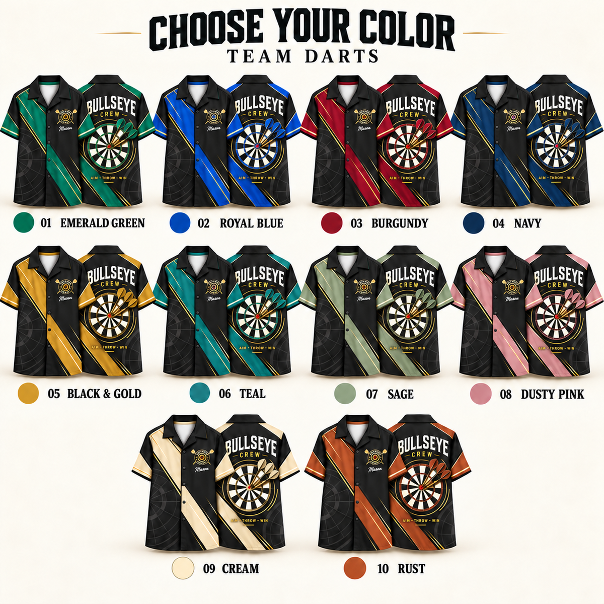 Custom Retro Darts Shirt | Personalized Team Name & Player Name