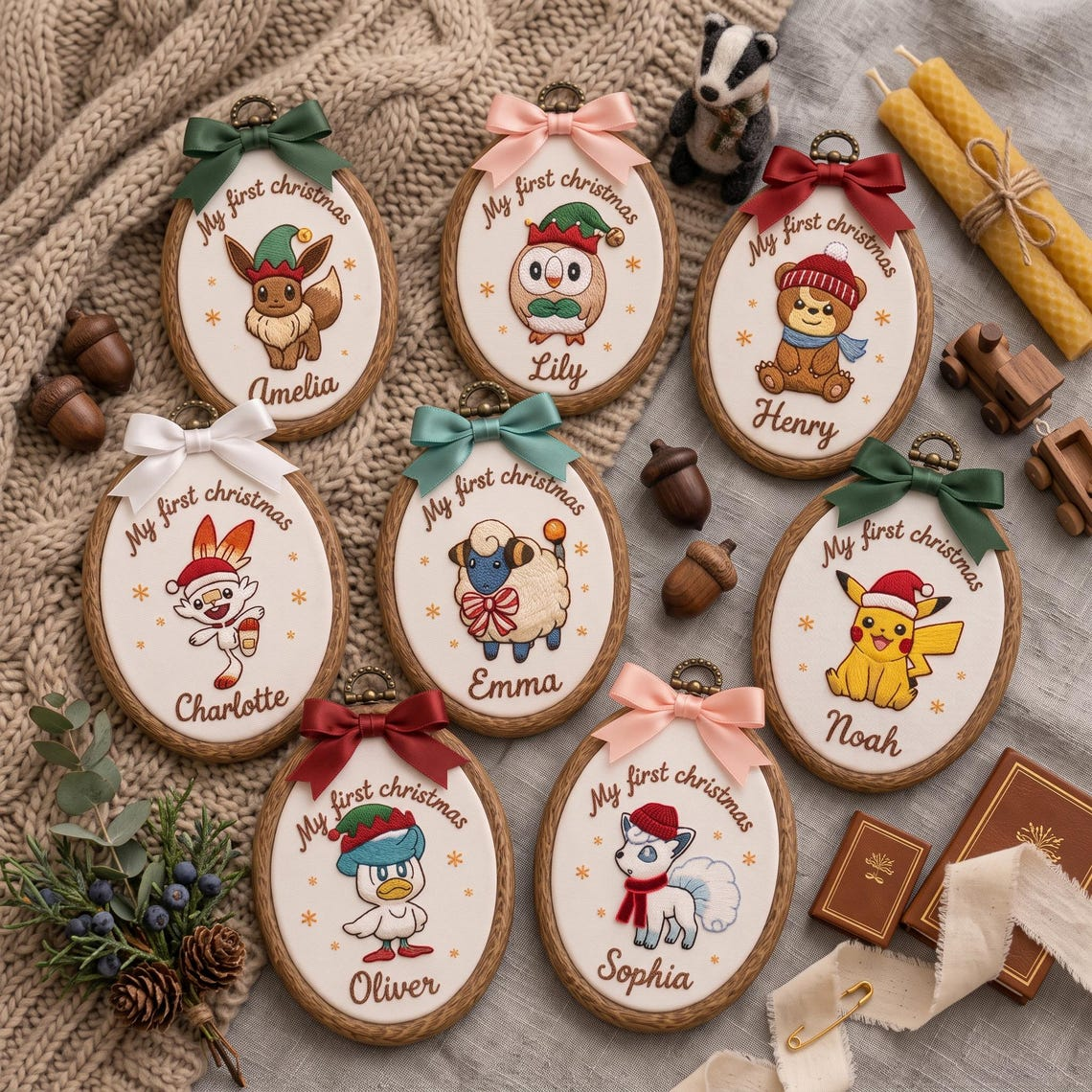 PKM Personalized Embroidered Baby First Christmas Hoop