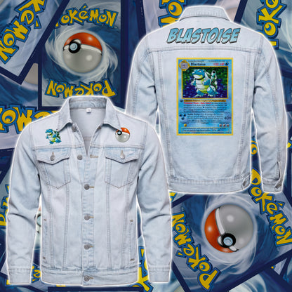PKM Blastoise Custom Lightweight Denim Jacket