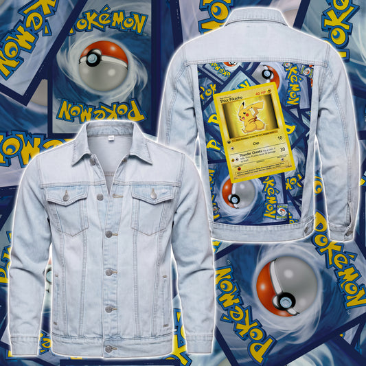 PKM Thicc Pikachu Custom Lightweight Denim Jacket