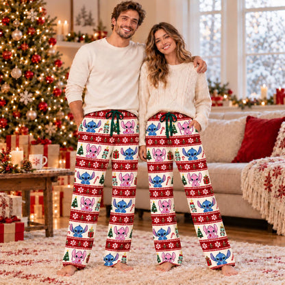 Stitch and Angel Christmas Lounge Pants