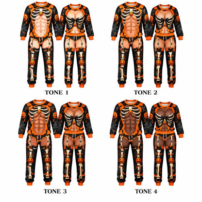 Halloween Funny Mr & Mrs Skeleton Sweatshirt And Sweatpants Set