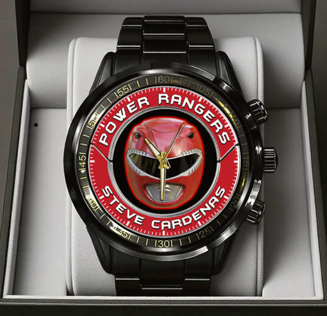 Power Ranger Steve Cardenas Red Stainless Steel Watch