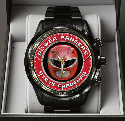 Power Ranger Steve Cardenas Red Stainless Steel Watch