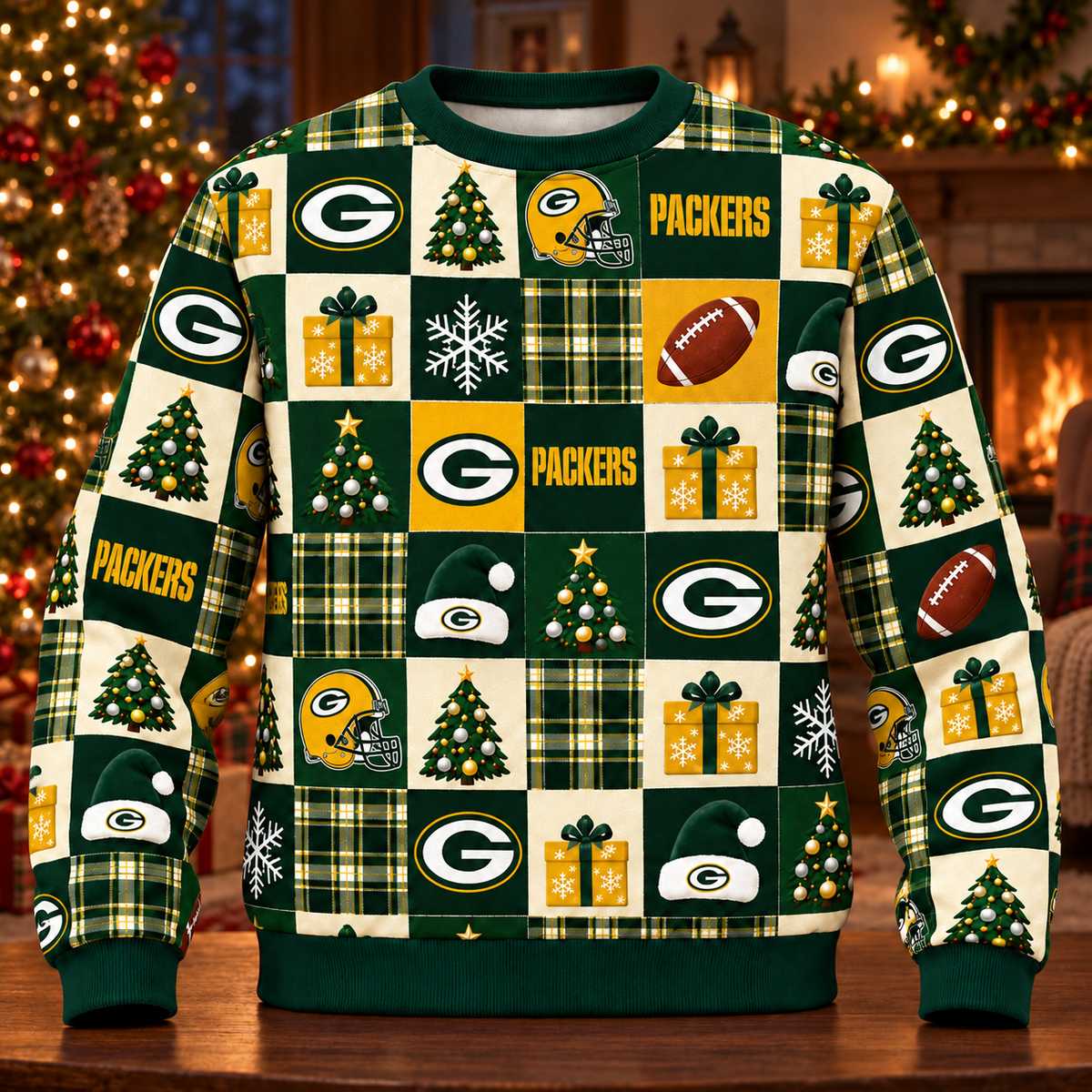 Personalized Packers Christmas Sweatshirt and Lounge Pants