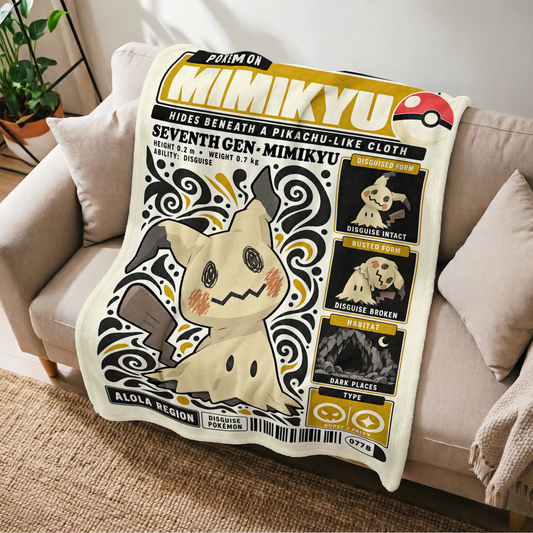 PKM Mimikyu Evolution Retro Fleece Blanket