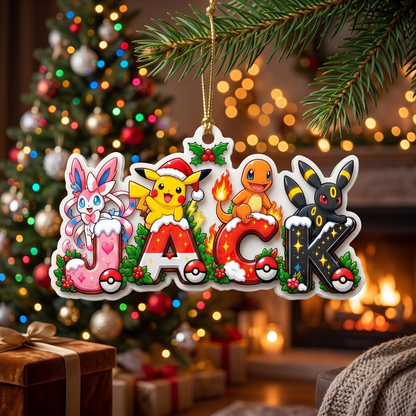 Personalized PKM Custom Name 2D Flat Acrylic Ornament