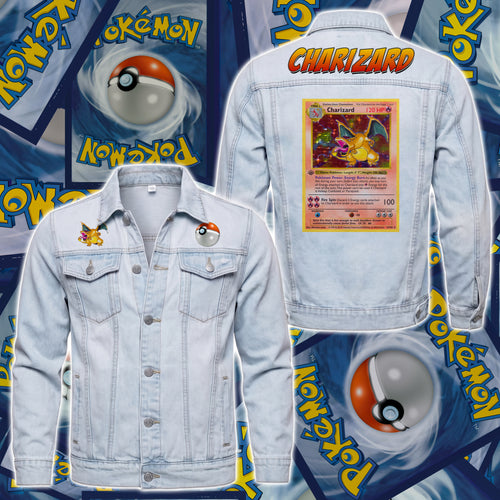 PKM Charizard Custom Lightweight Denim Jacket