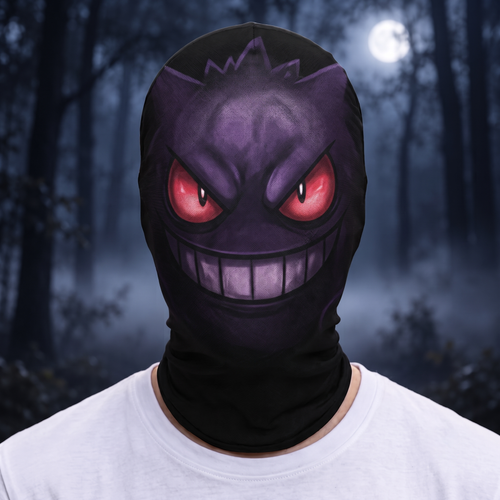 PKM Halloween Gengar Face Funny Costume Headwear - Personalized Balaclava Mask