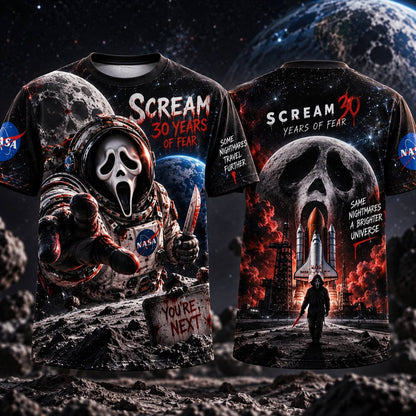 Halloween Scream Out Space AOP T-Shirt Sweatshirt Hoodie