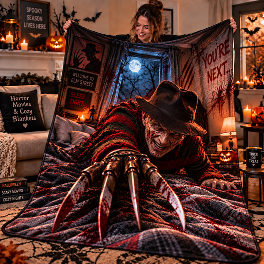 Halloween Freddy Custom Fleece Blanket